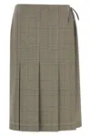 Marni Pleated Wrap Skirt In Gray