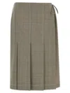 Marni Pleated Wrap Skirt In Red