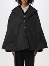 Marni Twill Cape Coat High-low Hem In Schwarz
