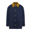 Marni Button-up Blue Jacket With Contrasting Collar In Blue