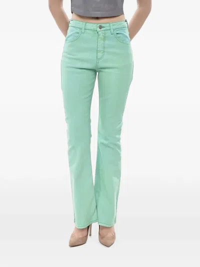 Marni Coated Bootcut Jeans In Green