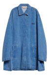 Marni Denim Jacket With French Collar In Cobalt