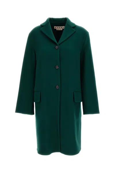 Marni Cocoon Silhouette Wool And Cashmere Coat In Green