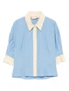 Marni Collared Panelled Top In Blue