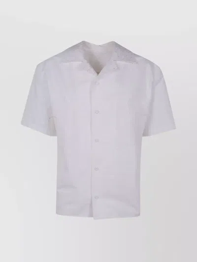 MARNI COLLARED SHORT SLEEVE TOP WITH SUBTLE PATTERN