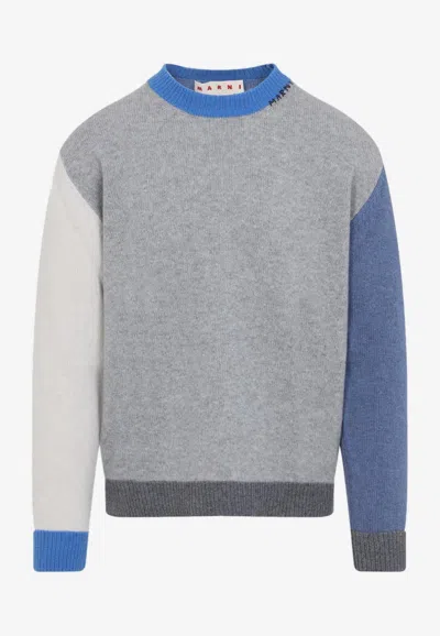 MARNI COLOR-BLOCK CASHMERE SWEATER