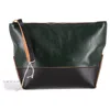 Marni Color-block Clutch Bag In Green And Black Calf Leather