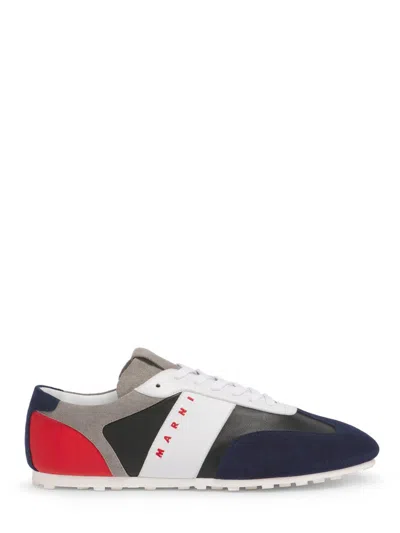 MARNI COLOR-BLOCK OVINE LEATHER SNEAKERS