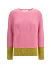 Marni Color Block Wool Sweater In Pink