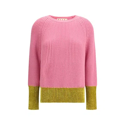 MARNI COLOR BLOCK WOOL SWEATER