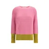 Marni Color Block Wool Sweater In Pink