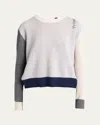 Marni Cashmere Sweater Color-block Design Open Back In Grey Combo