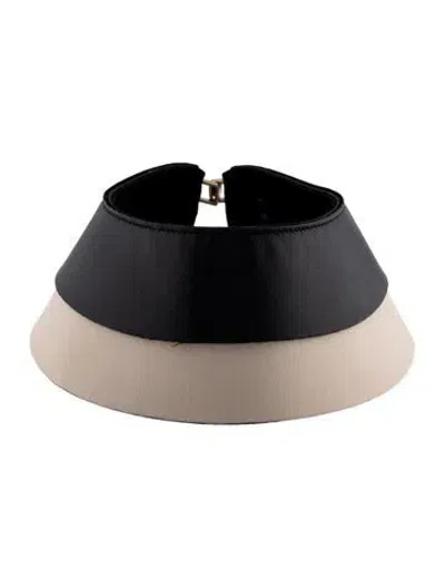Pre-owned Marni Colorblock Leather Collar Necklace, 18" In Black