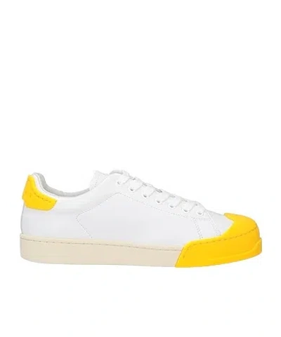 Marni Color-block Leather Trainers In White