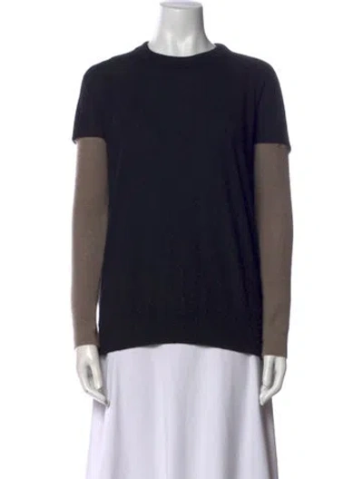 Pre-owned Marni Colorblock Pattern Crew Neck Sweater In Black