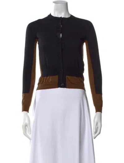 Pre-owned Marni Colorblock Pattern Crew Neck Sweater In Brown