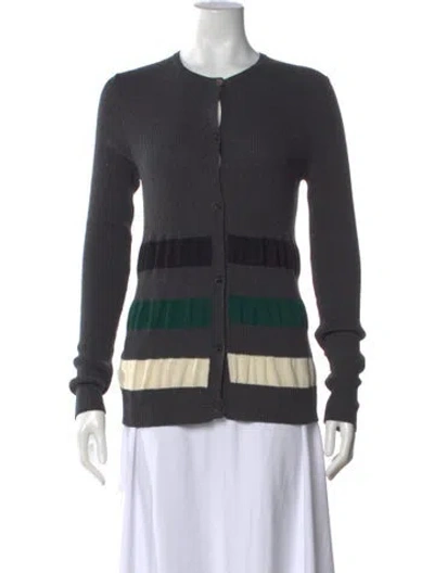 Pre-owned Marni Colorblock Pattern Crew Neck Sweater In Grey