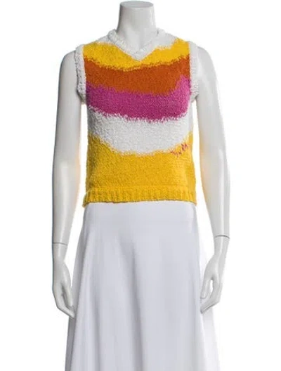 Pre-owned Marni Colorblock Pattern Crew Neck Sweater In Multi