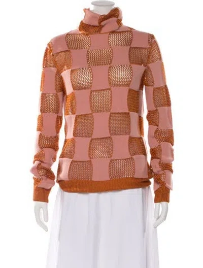 Pre-owned Marni Colorblock Pattern Crew Neck Sweater In Orange