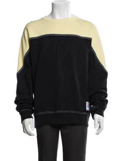 Pre-owned Marni Colorblock Pattern Crew Neck Sweatshirt In Black