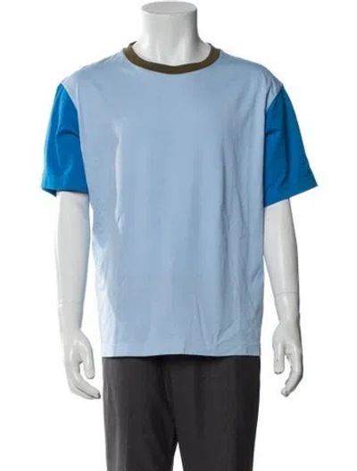 Pre-owned Marni Colorblock Pattern Crew Neck T-shirt W/ Tags In Blue