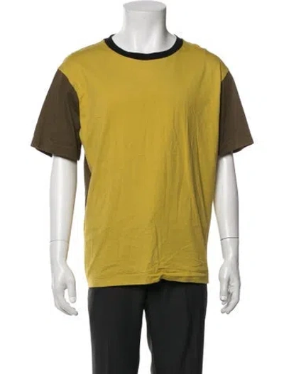 Pre-owned Marni Colorblock Pattern Crew Neck T-shirt In Yellow