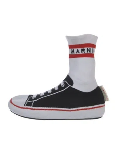 Pre-owned Marni Colorblock Pattern Flats In White