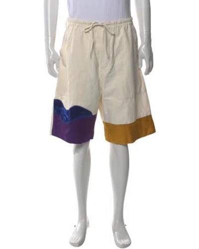Pre-owned Marni Colorblock Pattern Jogger Shorts In Neutral