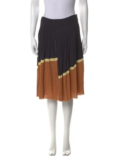 Pre-owned Marni Colorblock Pattern Knee-length Skirt In Blue