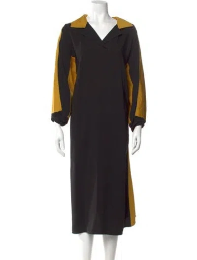 Pre-owned Marni Colorblock Pattern Long Dress In Black