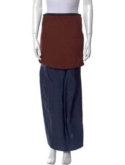 Pre-owned Marni Colorblock Pattern Long Skirt In Blue