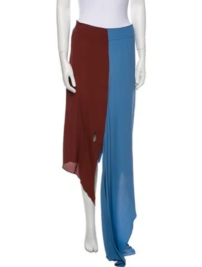 Pre-owned Marni Colorblock Pattern Long Skirt In Blue