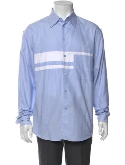 Pre-owned Marni Colorblock Pattern Long Sleeve Shirt In Blue