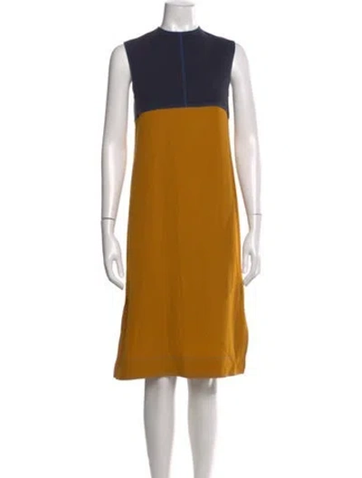 Pre-owned Marni Colorblock Pattern Midi Length Dress In Yellow