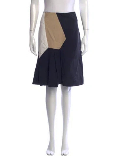 Pre-owned Marni Colorblock Pattern Midi Length Skirt In Blue