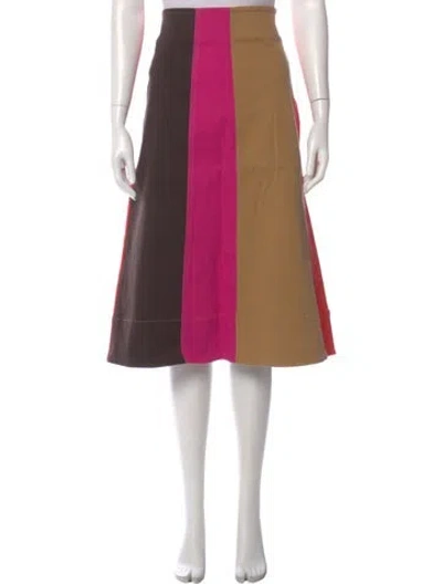 Pre-owned Marni Colorblock Pattern Midi Length Skirt In Pink