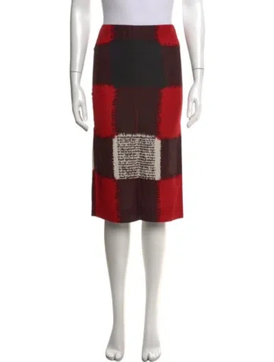 Pre-owned Marni Colorblock Pattern Midi Length Skirt In Red