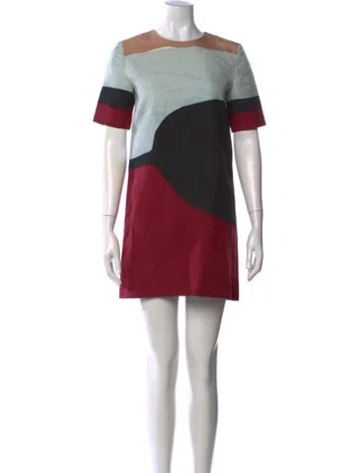Pre-owned Marni Colorblock Pattern Mini Dress In Black