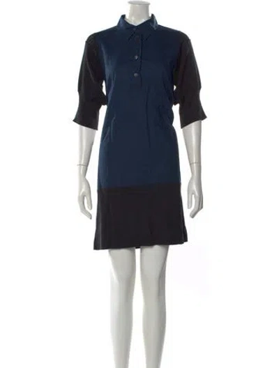 Pre-owned Marni Colorblock Pattern Mini Dress In Blue