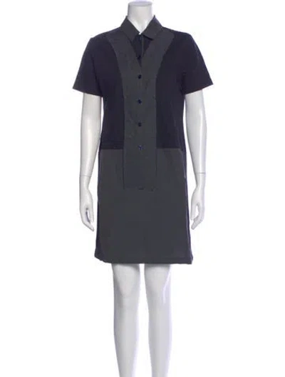 Pre-owned Marni Colorblock Pattern Mini Dress In Gray