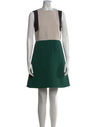 Pre-owned Marni Colorblock Pattern Mini Dress In Green