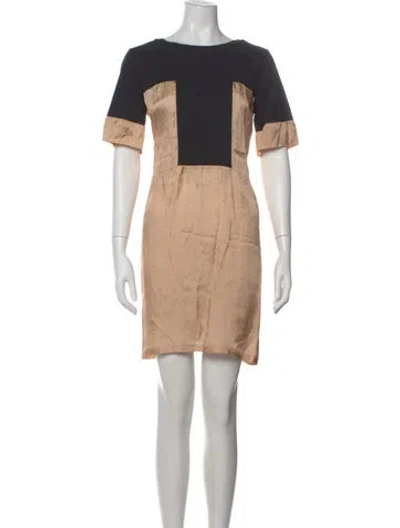 Pre-owned Marni Colorblock Pattern Mini Dress In Neutral