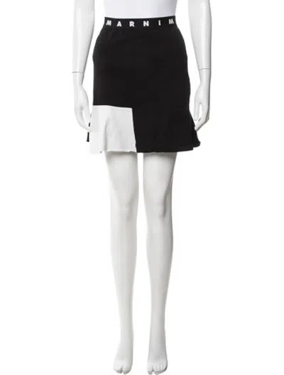 Pre-owned Marni Colorblock Pattern Mini Skirt In Black