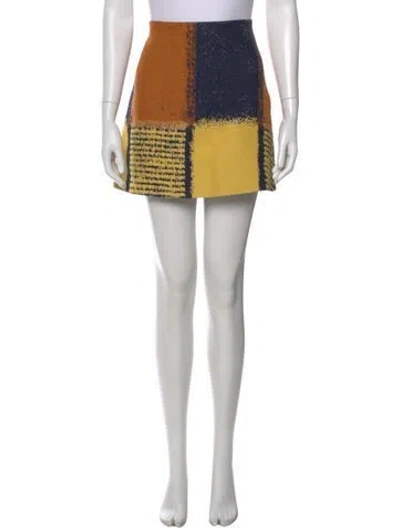 Pre-owned Marni Colorblock Pattern Mini Skirt In Yellow
