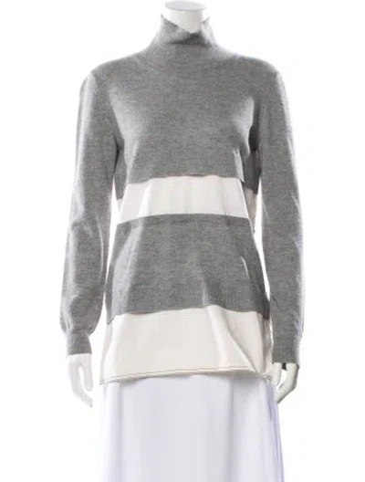 Pre-owned Marni Colorblock Pattern Mock Neck Sweater In Gray