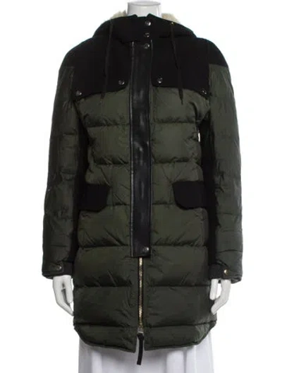 Pre-owned Marni Colorblock Pattern Puffer Coat In Black
