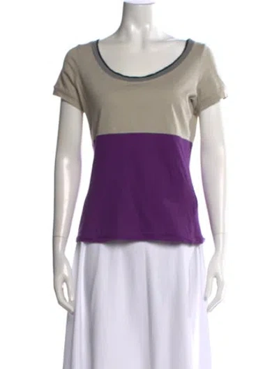 Pre-owned Marni Colorblock Pattern Scoop Neck T-shirt In Neutrals