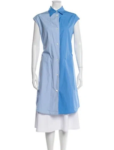 Pre-owned Marni Colorblock Pattern Sleeveless Button-up Top In Blue