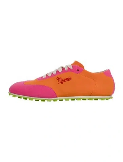 Pre-owned Marni Colorblock Pattern Sneakers In Orange
