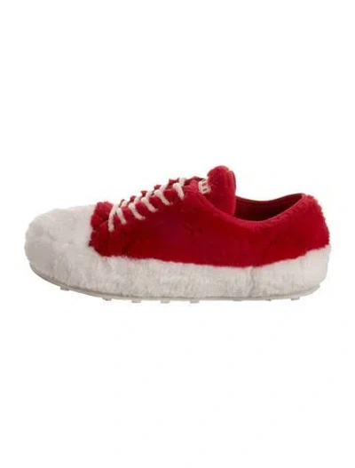 Pre-owned Marni Colorblock Pattern Sneakers In Red